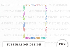 Watercolor Colorful Clips Frame png Product Image 1