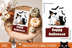 Happy Halloween Greeting Card, Cartoon Halloween Card Design Product Image 1