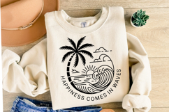 Happiness comes in waves svg | Summer Svg | Shirt Svg Product Image 2