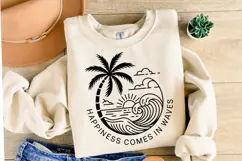 Happiness comes in waves svg | Summer Svg | Shirt Svg Product Image 2