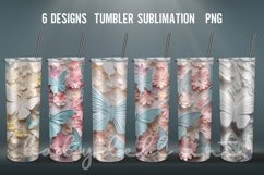 3D Tumbler Wrap| 3D Butterflies Tumbler Sublimation Product Image 1