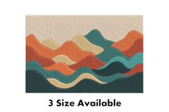Abstract Layered Mountain Landscape Embroidery Design Product Image 1