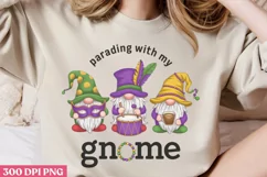 Parading with my gnome PNG, Mardi Gras PNG Product Image 1