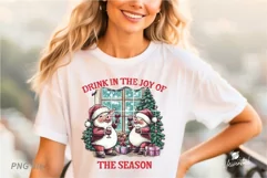 Christmas Pig Wine Drink PNG Sublimation Product Image 9