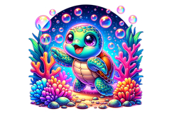 Cute Turtle Clipart - PNG File Product Image 2