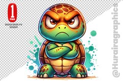 Cute Turtle Clipart - PNG File Product Image 1