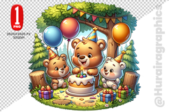 Cute Bear Clipart - PNG File Product Image 1
