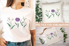 Vintage Botanical Flowers Clipart, Flower Sublimation Bundle Product Image 14