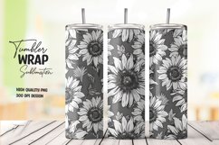 Sunflower pattern tumbler wrap sublimation png Product Image 1