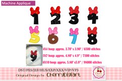 Girl bow Numbers machine embroidery bundle 1592B Product Image 1