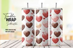 3D Heart pattern tumbler wrap sublimation png Product Image 1