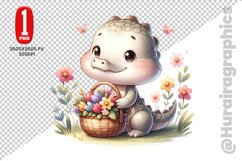 Cute Crocodile Clipart - PNG File Product Image 1