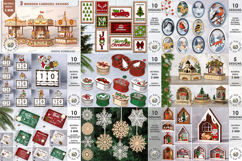 3D Merry Christmas Mega Bundle Laser cut. Xmas decorations Product Image 2