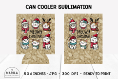 Christmas Cat Can Cooler Wrap | 12oz Sublimation #8 Product Image 1