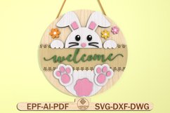 Easter Bunny Door Sign SVG File Product Image 1