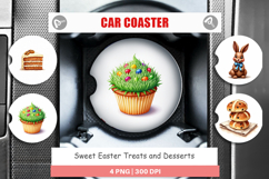 Easter Treats Desserts Car Coaster Product Image 1