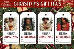 Cozy Winter Gift Tags, Christmas Girl Gift Tag Designs Product Image 1