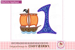 Pirate ship summer Numbers machine applique embroidery 1876 Product Image 2