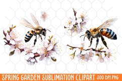 Spring Garden Clipart, Flowers Sublimation Designs Product Image 2