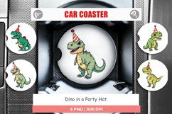 Car Coaster Party Hat Dino Product Image 1