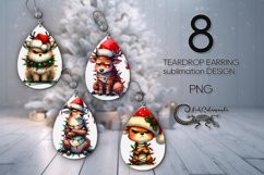 Christmas Deer | funny Teardrop earring Sublimation designs Product Image 1