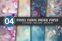 Pastel Floral Digital Paper Product Image 1