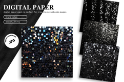Black Glitter Background Wallpaper Sparkles Digital Paper Product Image 1