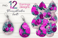 Vintage flowers design | Sublimation Teardrop Earring bundle Product Image 1