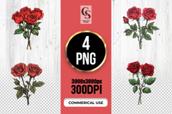 Red Rose Bouquet Clipart Sublimation PNG Product Image 1