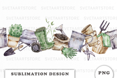 Watercolor Garden Seamless Border png Product Image 1