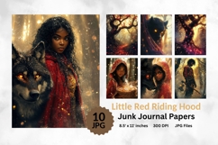 Little Red Riding Hood Junk Journal Papers |Dark Fairytale Product Image 1