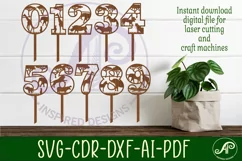 Safari animal number cake toppers SVG cut files Product Image 1