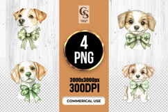 Cute Shamrock Bow Dog Clipart Sublimation PNG Product Image 1