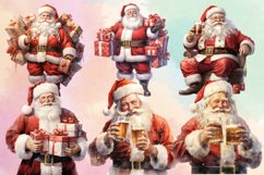 Watercolor Santa Claus Sublimation Clipart, Santa PNG Product Image 2