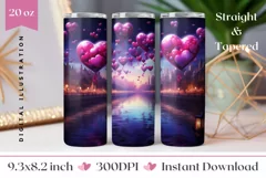 Valentines Tumbler Sublimation, Magic Love Tumbler Design Product Image 1