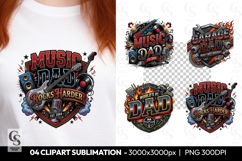 Rock Music Dad Clipart Sublimation PNG Product Image 1