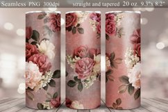 Roses Tumbler Sublimation | Flowers Tumbler Seamless Wrap Product Image 1