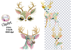 Christmas, Reindeer, Ephemera, PNG, Clipart, Junk Journal Product Image 1