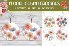 Flowers Round Earring Designs, Girbera Earring PNG Product Image 1