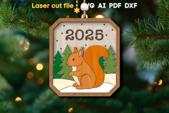 Squirrel Christmas Ornament SVG laser cut files for Glowforg Product Image 1