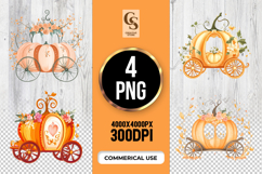 Pumpkin Carriage Clipart Sublimation PNG Product Image 1