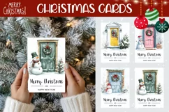 Merry Christmas Greeting Card, Cozy Christmas Door Cards Product Image 1