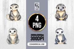 Cute Otter Animal Illustration Clipart Sublimation PNG Product Image 1