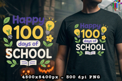 Happy 100 Days of School Bright Light Sublimation Design Product Image 2
