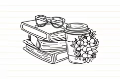 Books with Coffee Flower Svg, Book Svg, Coffee Svg Product Image 5