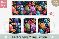 Easter Mug Wrap Design, Floral Easter Coffee Mug PNG Product Image 1