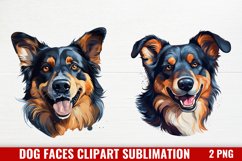 Dog Faces Clipart Sublimation, Watercolor Dog Faces Product Image 1