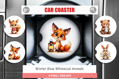 Winter Glow Whimsical Car Coaster Product Image 1
