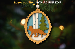 Christmas Tree Toy Fox SVG laser cut file for Glowforge Product Image 1
