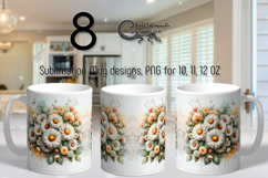 Watercolor flowers | 8 gentle Mug Sublimation design Product Image 1